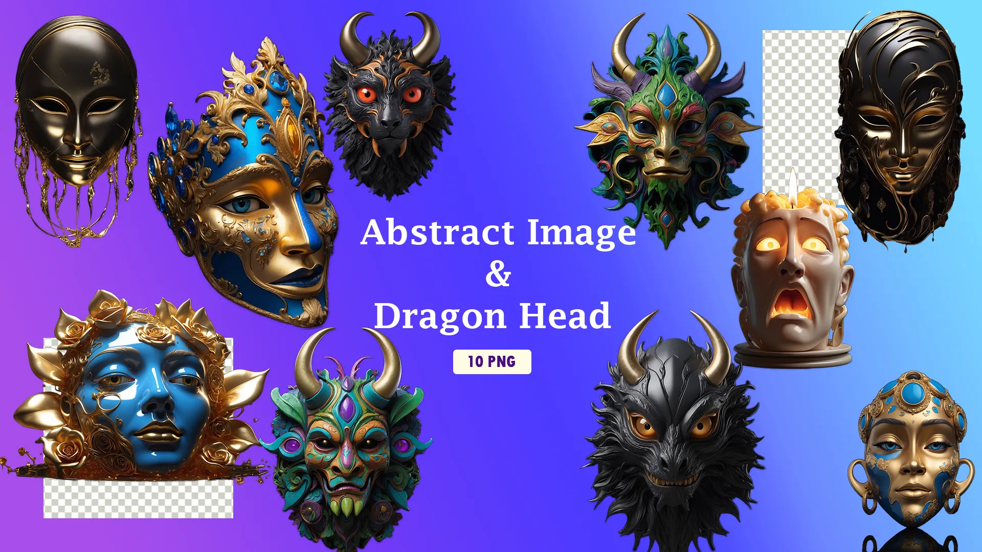 Unique Abstract and Dragon Head 3D Pack image